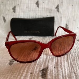 Vintage Serengeti Driver Red Framed Sunglasses Eyewear 5282 K